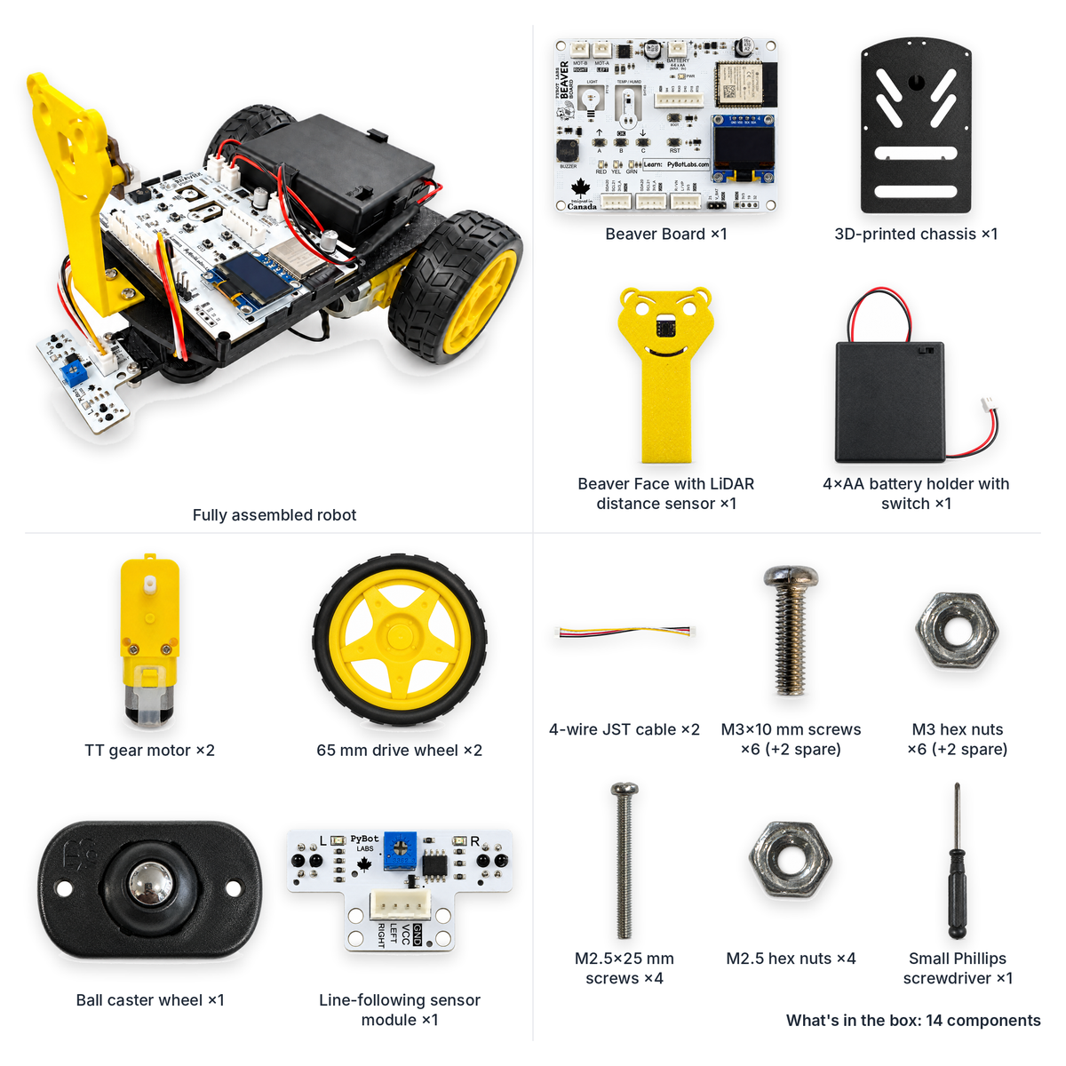Pybot Robotics Kit - Powered by Beaver Board